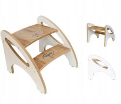 Skyline Lépcsőfokos fellépő, fehér-barna, gyerekeknek és felnőtteknek, konyhába, fürdőszobába, Mdf, 40cm (DM-4QUS-OS49)