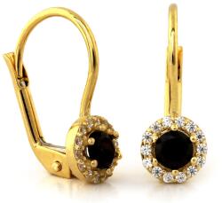 Lovrin Fülbevaló 585-ös (14 karátos) sárga aranyból, fekete cirkónia kővel, ajándékba