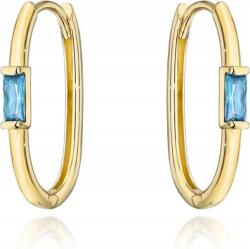 Lovrin Arany fülbevaló 585-ös finomságú, központi kék kővel, tökéletes ajándék