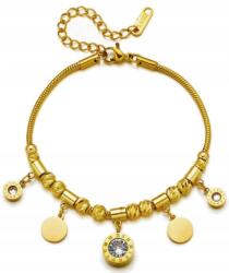 EdiBazzar Női Karkötő Arany sebészeti acél aranyozott 18K elegáns charms (BRANSOLETKA ZE STALI CHIRURGICZNEJ 316L)