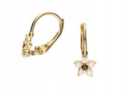 Lovrin Arany fülbevaló 585 virágok cirkóniával 1, 21g modern minta 14k divatos (Lovrin 74104)