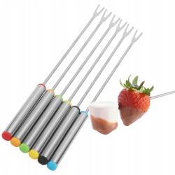  Fondü Készlet 6 Db Villa Rozsdamentes Acél Fondü Villák Fogantyúval (diaudiauj)