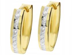 Lovrin Arany fülbevaló 585 divatos karika kétszínű arany kreol 14 kt kis karika (Lovrin 33839)