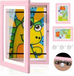  A4-es Méretű Fa Képkeret Gyerekeknek, Rózsaszín, 32 x 24 cm (B0C6QGWNH5)