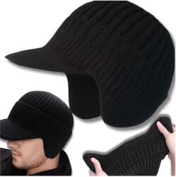 EdiBazzar Férfi téli meleg baseball sapka fülekkel Fekete bélelt fülvédő (5905884079188)