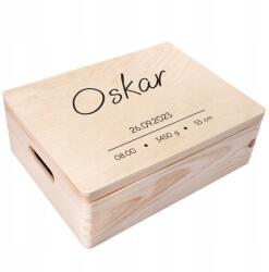 Creative Deco Emlékdoboz születés ajándék keresztelő méteráru uv nyomtatás 40x30x14cm (JANCDSD140CUSTOMDOTSIMPLEFBM)