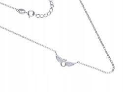 Lovrin 925-ös ezüst nyaklánc szárnyakkal és karika medállal, divatos mintával ajándék ötlet (Lovrin 64128)
