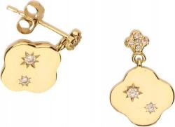 Lovrin 925-ös ezüst, aranyozott fülbevaló cirkónia kövekkel, 2, 02g divatos design ajándékba (Lovrin 46374)