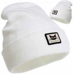 EdiBazzar Téli őszi meleg macskás női sapka, fehér, vastag, klasszikus beanie (5905884078792)