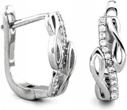 Lovrin 925-ös ezüst fülbevaló, angol kapcsos, végtelen jellel és divatos cirkónia kövekkel