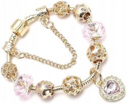 EdiBazzar Charms Beads moduláris arany színű női karkötő szív alakú boho stílusú szettel, medálokkal (5905884046364)