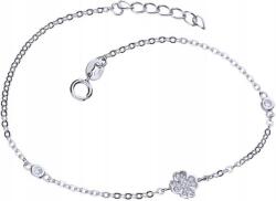 Lovrin Ezüst karkötő 925 négylevelű lóhere és cirkónia kövekkel 1, 28g, divatos mintával (Lovrin 50491)