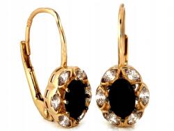 Lovrin Arany fülbevaló 585 fekete ónixszal és cirkóniákkal, angol kapcsos