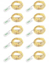 LEDGle Fényfüzér 10 db-os, dekorációs, elemes, 1, 2 m