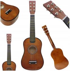ALLTOYS 6 Húros Fa Akusztikus Gitár Gyerekeknek Ifjúsági Coffee 60 CM (5907207280271 - Gitara AllToys)