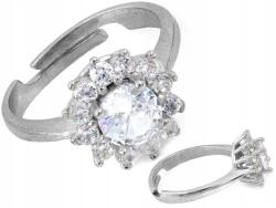 Lovrin Exkluzív ezüst gyűrű kerek markiz fazonú cirkóniákkal r14 3.20g