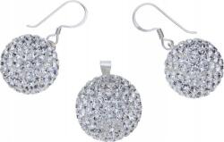 Lovrin Ezüst 925-ös szett, golyós, kristályokkal, 17, 50g, exkluzív design, ajándék (Lovrin 54425)