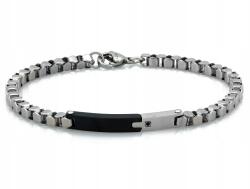 Lovrin Divatos férfi karkötő sebészeti acél fekete lemez 21cm ajándékba (51739477)