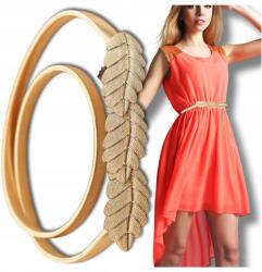 EdiBazzar Páncél Női Öv levelek Rugó elasztikus arany fém ruha (H63)