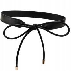 EdiBazzar Öv Női Bőr Állítható Kötött Keskeny Fekete Bőr Ruha (Pasek Damski wąski regulowany wiązany w talii)