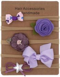 Lány fejpánt szett gyerekeknek lila 5db-os - allegro - 325 Ft