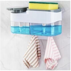  Fali Szappanadagoló 2 az 1-ben, Szivacstartóval, 2 Kamra, 500 ml-es (B0CZKMJDJN)