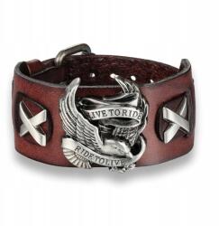  Viking Thor Wilk bőr karkötő Rúnás acél Rock motoros karkötő (5903303346132)