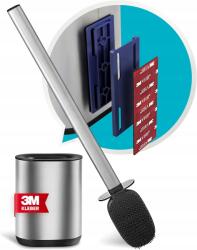 Szilikon WC-kefe Tartóval, Fúrás Nélkül, Ezüst (B0CHB55MGP)