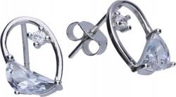 Lovrin Ezüst 925-ös fülbevaló, ovális, cirkónia köves, egyedi bedugós, ajándékba is kiváló (Lovrin 45885)