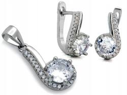 Lovrin Ezüst fülbevaló és medál szett 925-ös, cirkónia kövekkel, ajándék szett (Lovrin)