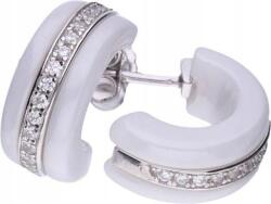 Lovrin Ezüst fülbevaló 925 félkör kerámia 3, 38g egyedi design ajándékba (Lovrin 50883)