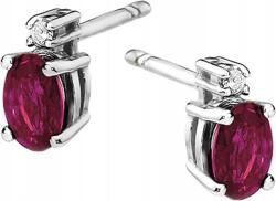 Lovrin Rubin és gyémánt fülbevaló fehér aranyból (585) Elegáns design nőknek (Jubiler Lovrin)