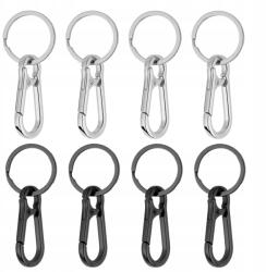 EdiBazzar Fém 8 db-os kulcstartó karabiner karika kulcstartó medál (Metalowy Brelok do kluczy karabińczyk)
