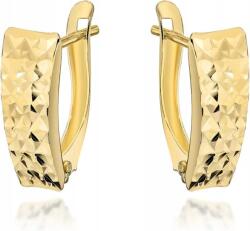 Lovrin Arany fülbevaló 585 lemez díszítéssel, briliáns hatású, angol kapcsos, 14K, ajándék (Lovrin 86125)