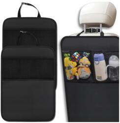  Üléshuzat védő a hátsó üléshez, hálós zsebbel, fekete, 2 darab (Ochraniacz na oparcie fotela samochodowego)