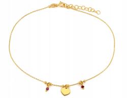 Lovrin 925-ös sterling ezüst, aranyozott karkötő kövekkel, szív alakú, 1, 24g, 26-os méret, divatos (63521324)