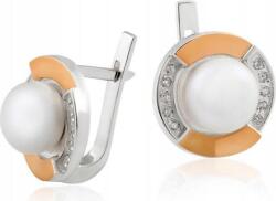 Lovrin Női ezüst fülbevaló 925 Gyöngyök Aranyozott Lemezzel 8, 17 női ajándék (60826707)