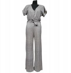 SisterS Point Rövid ujjú, kényelmes, kockás női overall (fehér-fekete) XS-es méret (UB000288)