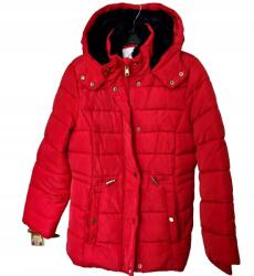 GEORGE Piros Steppelt Kabát Zsebek Kapucni Cipzáras George 164