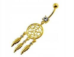 Lovrin Ezüst 925 köldökpiercing álomfogóval, divatos, látványos mintával ajándéknak is kiváló (Lovrin 63460)