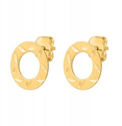 Lovrin Női arany fülbevaló 585 14k díszített karikákkal, divatos ékszer ajándékba az ékszerésztől (61111858)
