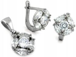 Lovrin Fülbevaló és medál 925 ezüst angol kapcsos fülbevaló cirkónia kövekkel, ajándék (Lovrin)