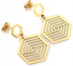  Arany fülbevaló 585 függő hatszögek stekkeres, elegáns mintával