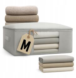 MvLine by Marvit Ágyneműtartó huzat ágyneműknek, ágy alatti tároló, ruházati tároló, puha szürke táska M-es méret (pokrowiec_M_szary)