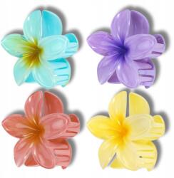  4 db-os hajcsat szett, nagy virágos (Plumeria) hajcsatok, csatok (Spinki do włosów zestaw 4 szt hawajski styl)