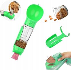  Turista Palack Kutyának Macskának 300 ml Zöld 4 az 1-ben: Víz, Táp, Zacskók (H2105DZ)