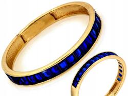 Lovrin Arany gyűrű karikagyűrű fazon 585 14kt kék cirkóniákkal 1.09g R12 (Lovrin)