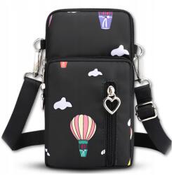 EdiBazzar Postás Táska kézitáska fekete telefon tok pénztárca válltáska 2in1 (5905884013052)