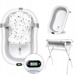 Moovkee Összecsukható babakád 80 cm állvánnyal, hőmérővel és párnával (B0CDLWBNW1)