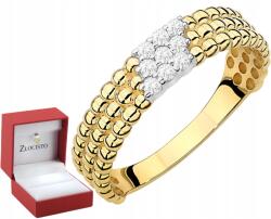 ZŁOCISTO Arany Gyűrű Golyós Diókkal, Gyémántokkal, Brillánsokkal, 585 Arany (DLA DZIEWCZYNY NARZECZONEJ) - allegro - 230 280 Ft